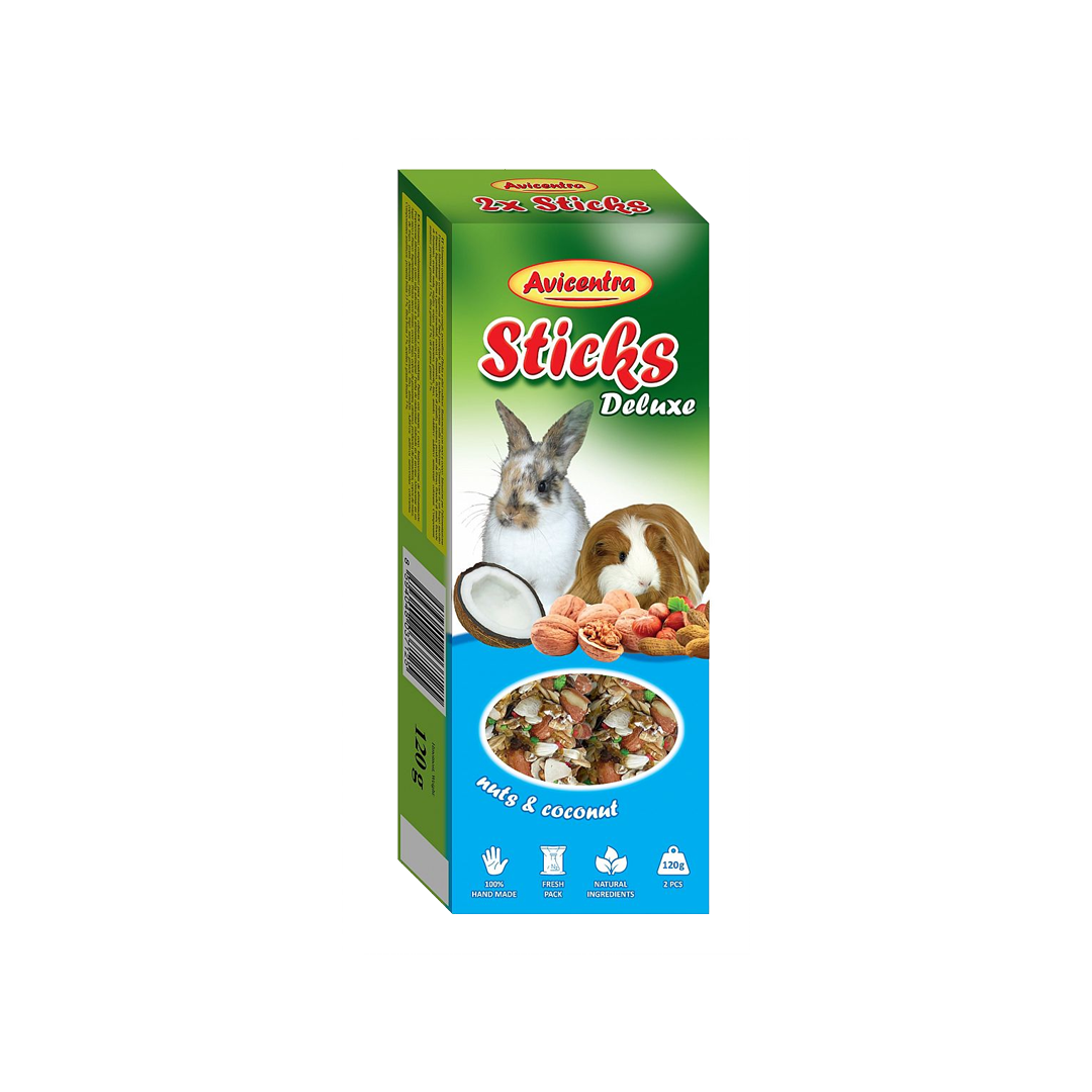 Avicentra Tyčinky pre veľké hlodavce orech, kokos 2ks 120g
