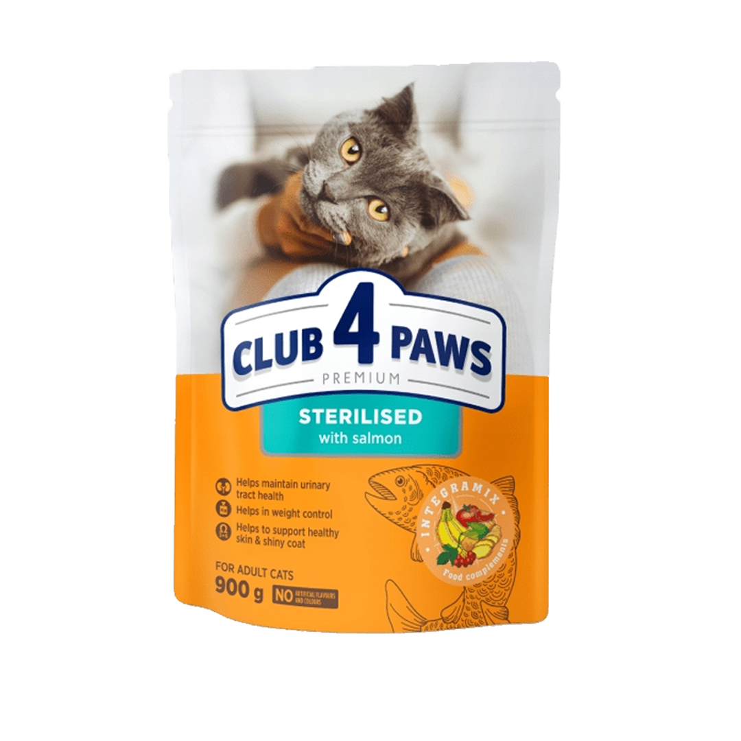 Club4Paws Suché krmivo pre mačky 900g losos