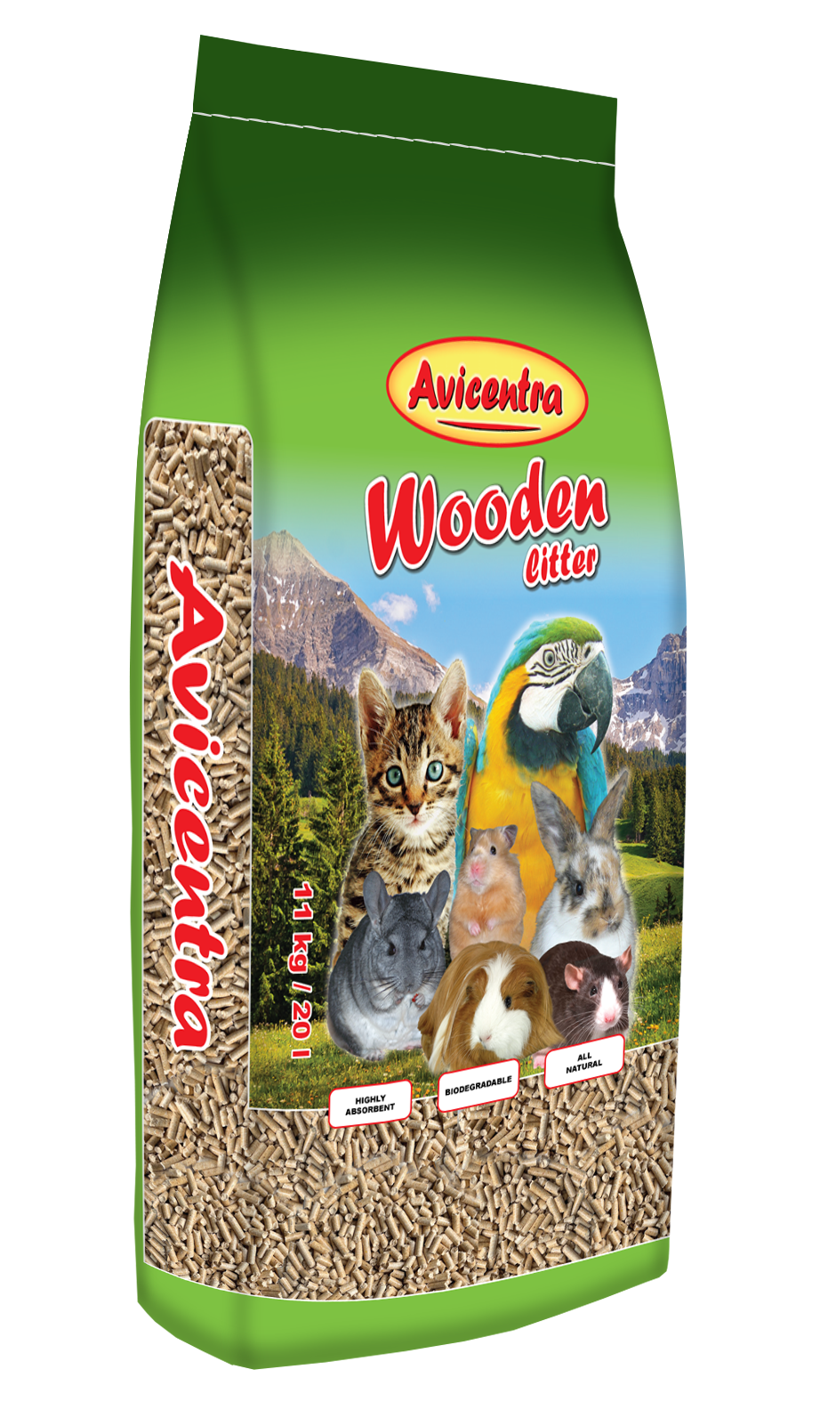 Drevené peletky AVICENTRA 20l/11kg