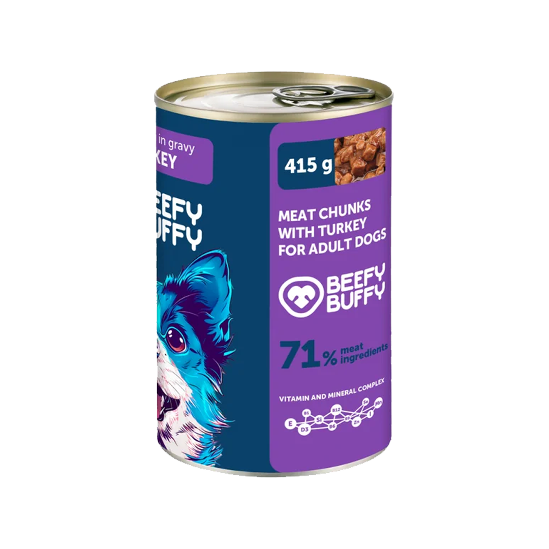 BEEFY BUFFY Morčacie v omáčke pre psy 415g