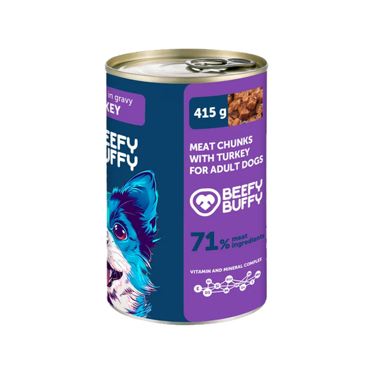 BEEFY BUFFY Morčacie v omáčke pre psy 415g