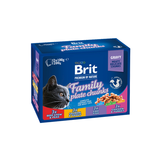 Brit Premium Cat Pouch Family Plate 1200 g (12x100 g)