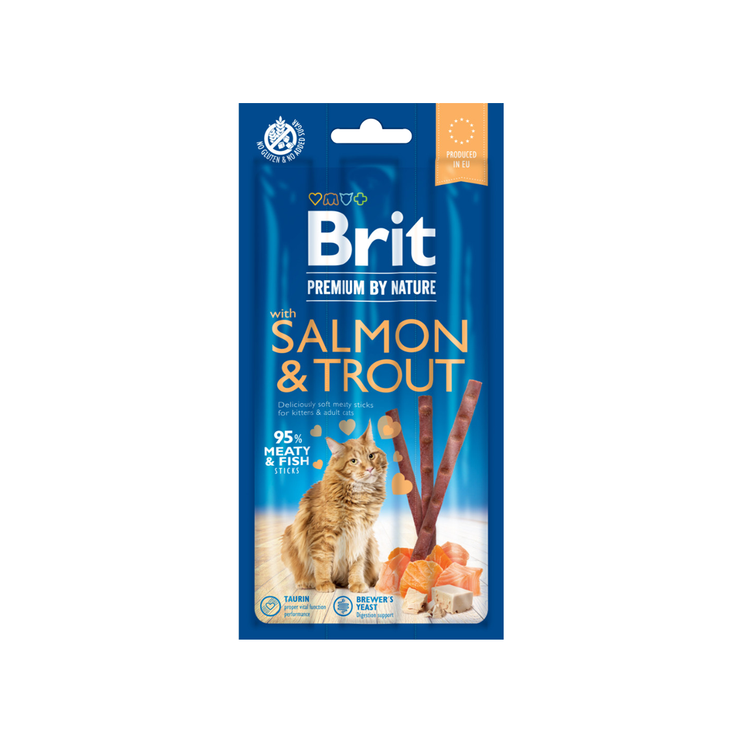 Brit Premium by Nature Cat Sticks with Salmon & Trout (3 tyčinky)