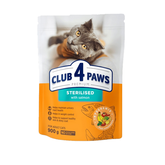 Club4Paws Suché krmivo pre mačky 900g losos