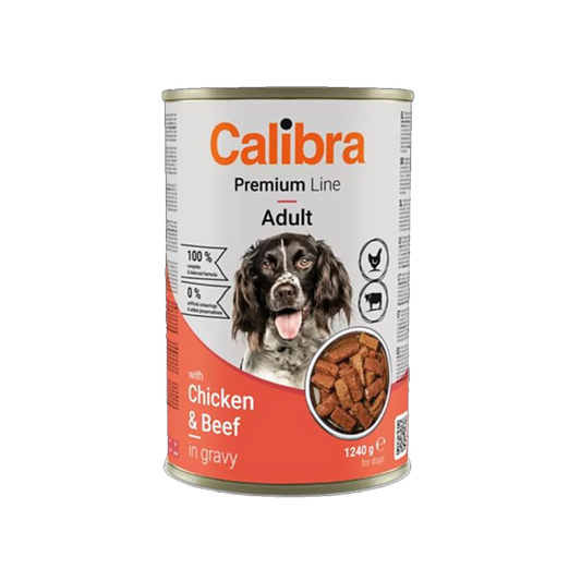 CALIBRA Dog konz. Premium Adult Kura & hovädzie 1240g