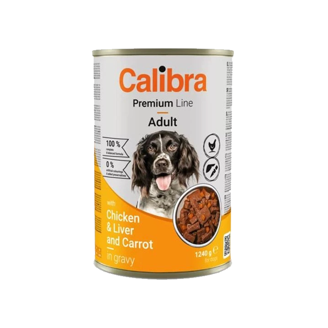 Calibra Dog konz. kuracie+pečeň v omáčke 1240g
