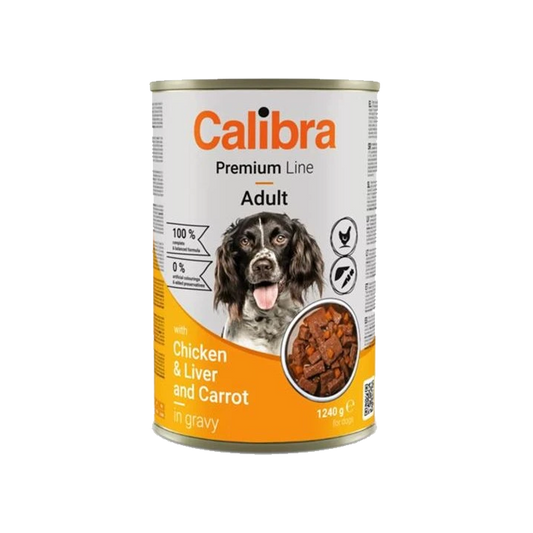 Calibra Dog konz. kuracie+pečeň v omáčke 1240g